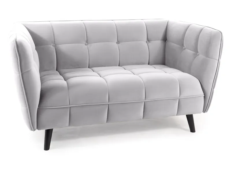 Sofa CASTELLO 2 VELVET Bluvel 03 jasnoszara wenge