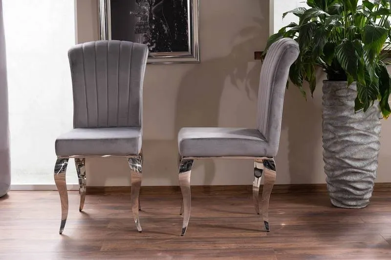 KRZESŁO PRINCE Velvet szary/Chrom TAP. 195 SIGNAL - PRINCEVSZCH