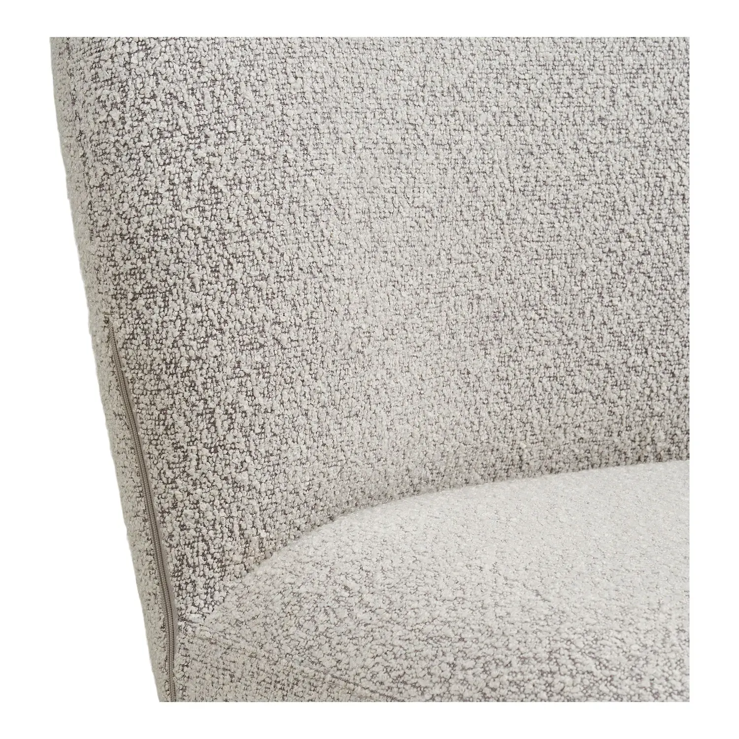 Krzesło obrotowe tapicerowane LANA tkanina boucle piasek szare nogi - 1001415