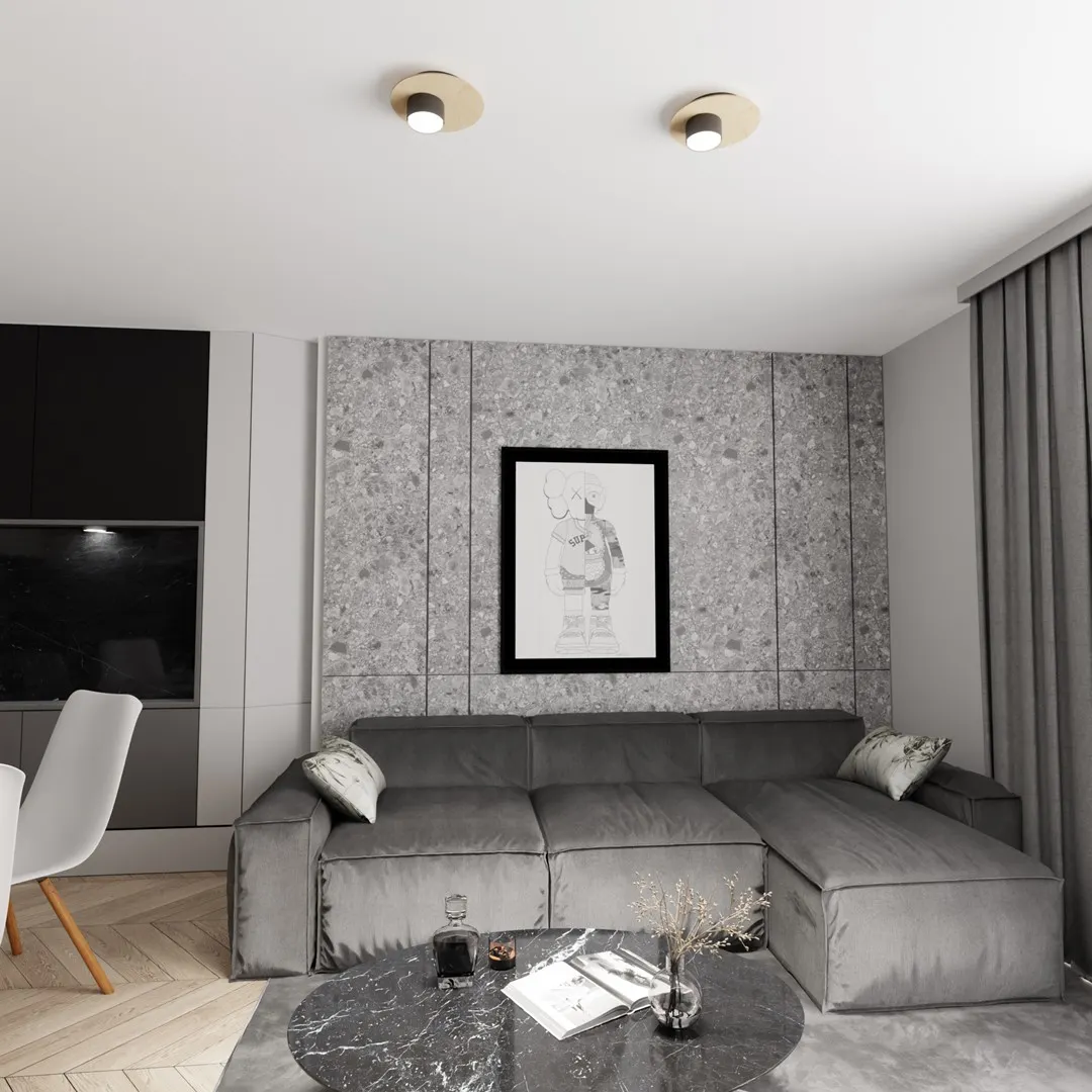 Lampa sufitowa okrągła PIXO 1 BL