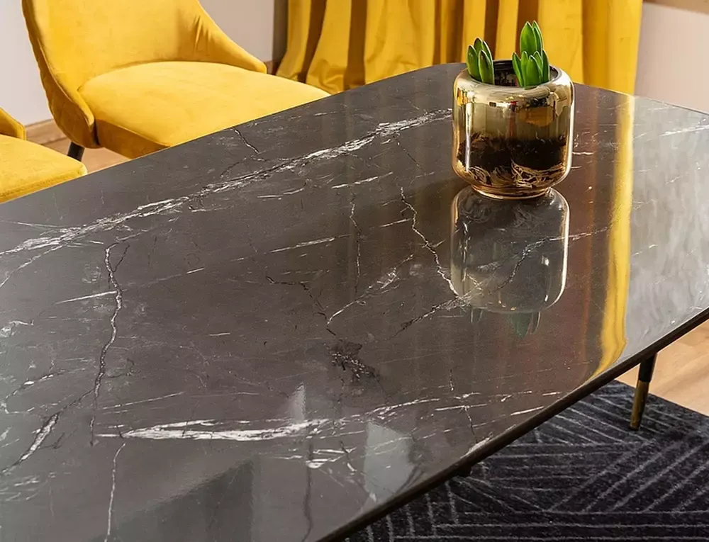 Stół CYRYL I 80x140 nowoczesny glamour, efekt kamienia Signal - CYRYLCC140