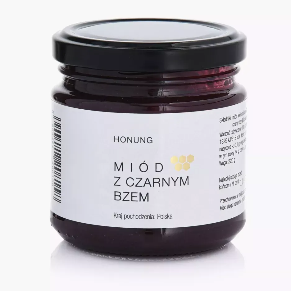 MIÓD wielokwiatowy Z CZARNYM BZEM 220 G HONUNG - ND_2220815