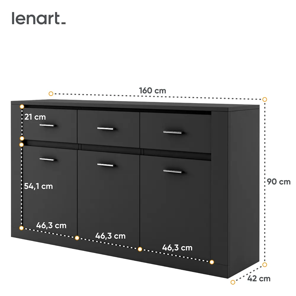 Komoda z szufladami ARTI AR-09 czarna - AR9C