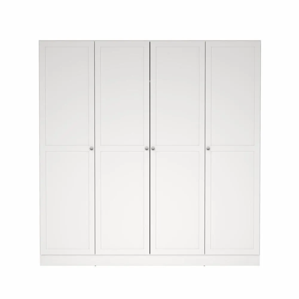 Szafa 4-drzwiowa BILLUND 200 cm biała - TV_680534949