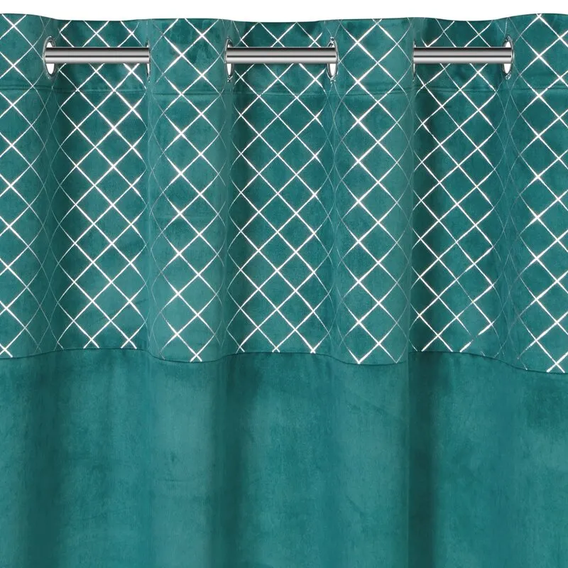 ZASŁONA GOTOWA HAZEL 140 X 250 CM TURKUSOWY - EU_372887