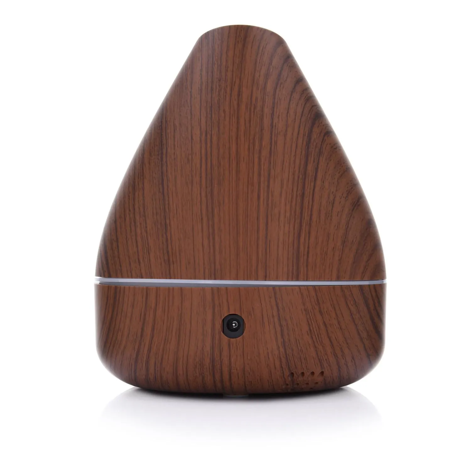 image drewniana obudowa, głośnik aromatyczny, smart speaker, tył z drewna, port USB-C?
