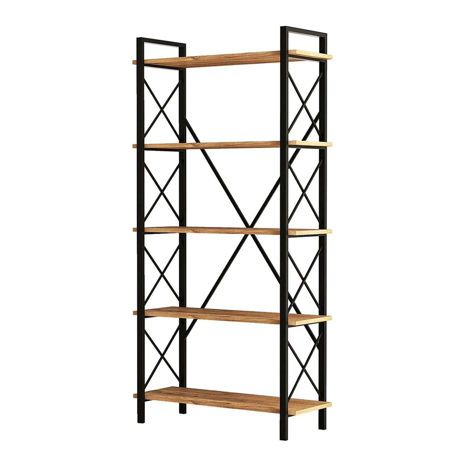 Regał wysoki NERO ELIT 90x180 cm sosna atlantycka czarny Półka, Meble