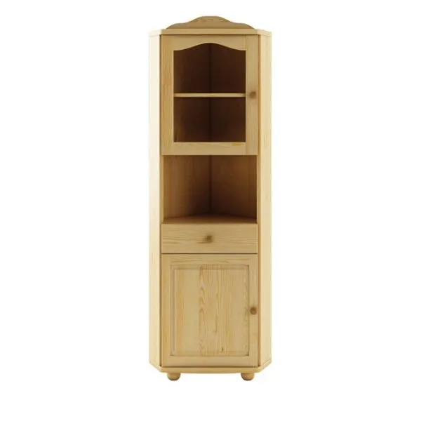 KW113 kredens/witryna/biblioteczka S50 W190 G50 sosna orzech DREWMAX