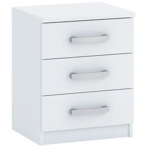 Szafka nocna z 3 szufladami MORTY 46cm biała Szuflada, Meble, Skrzynka pocztowa, Gabinet