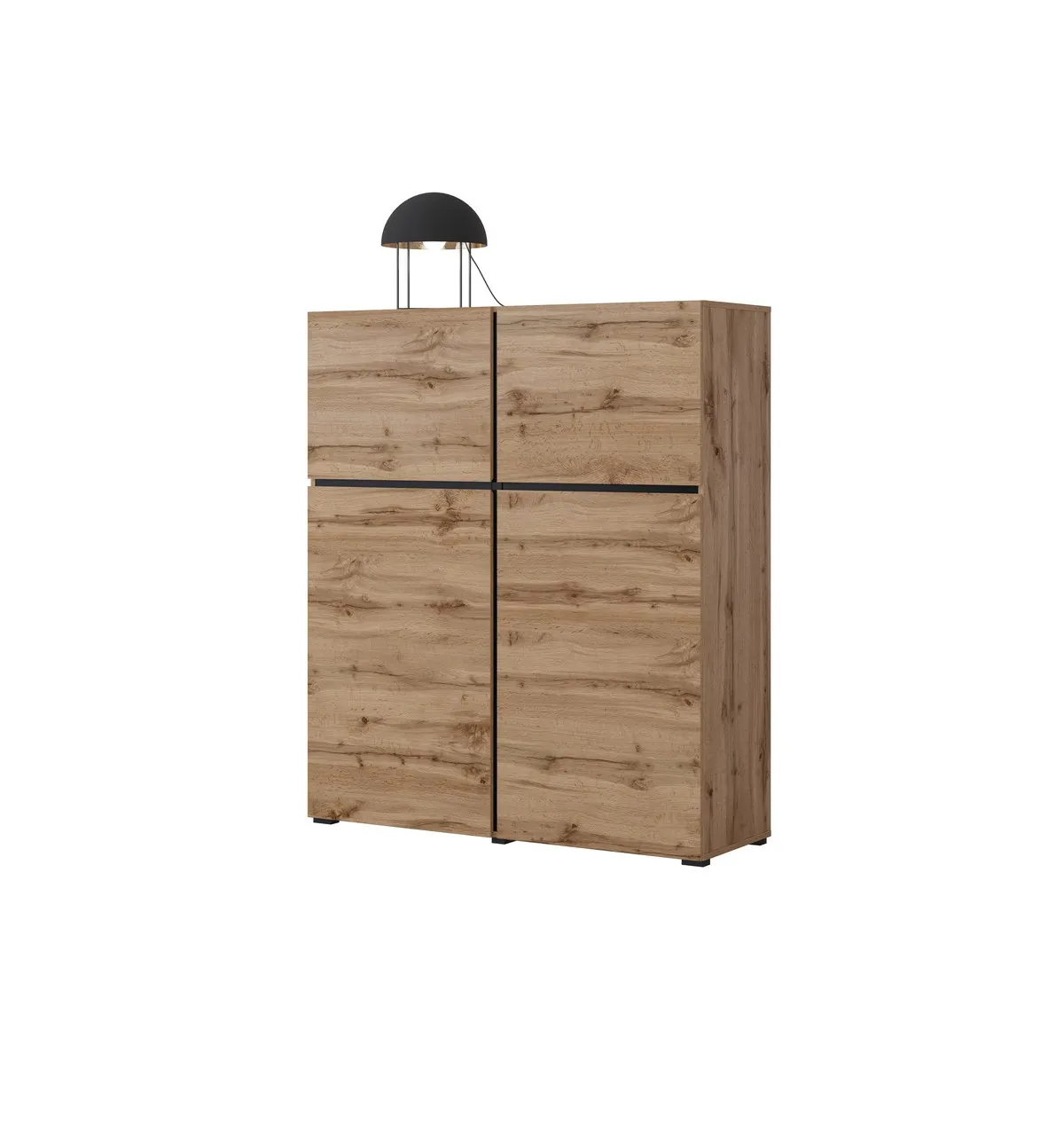 Komoda 4-drzwiowa wysoka CROSS 120x139 dąb wotan Komoda 4-drzwiowa wysoka CROSS 120x139 dąb wotan