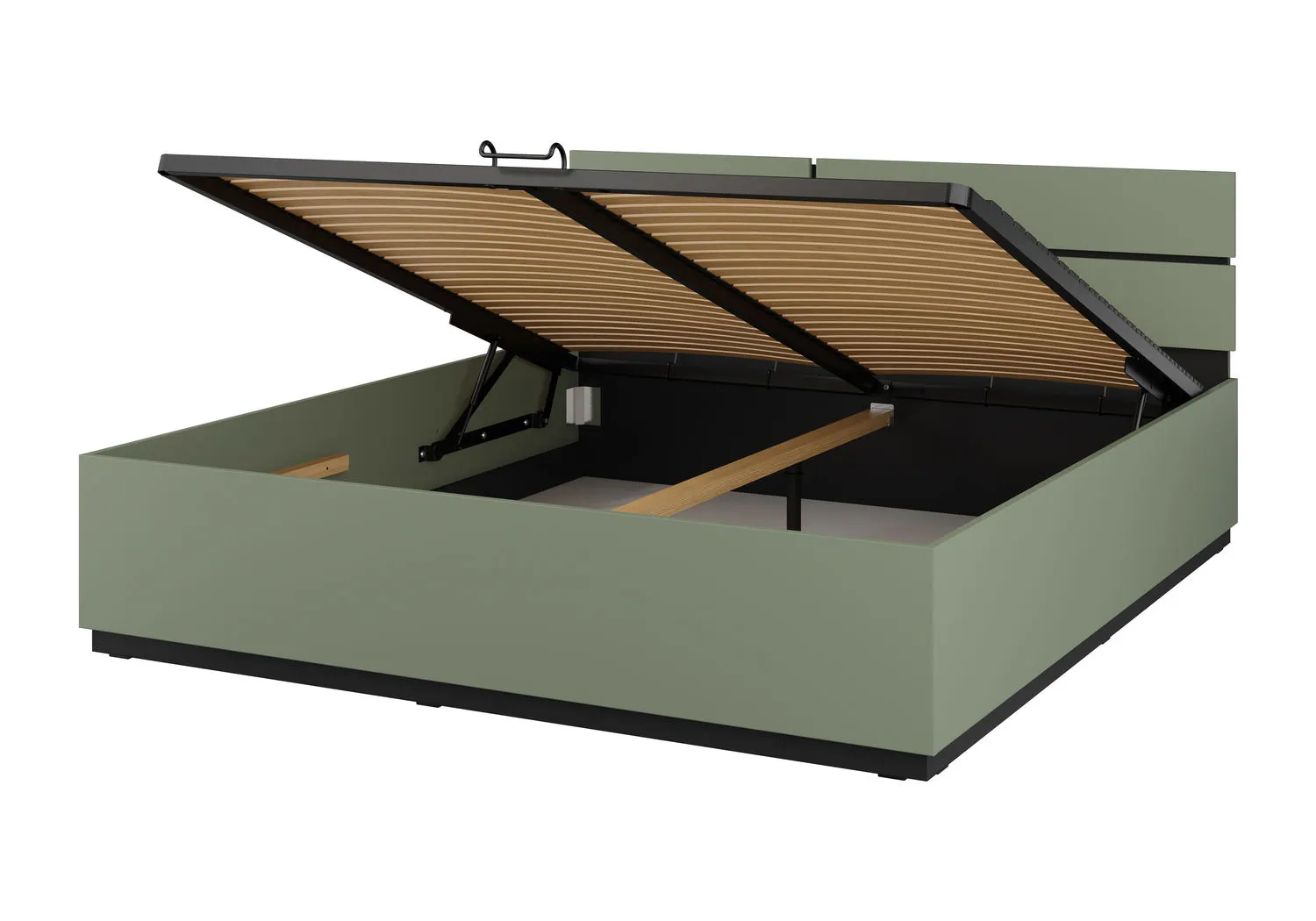 Łóżko z pojemnikiem CROSS S 52 180x200 zielony czarny - 24GWMY52