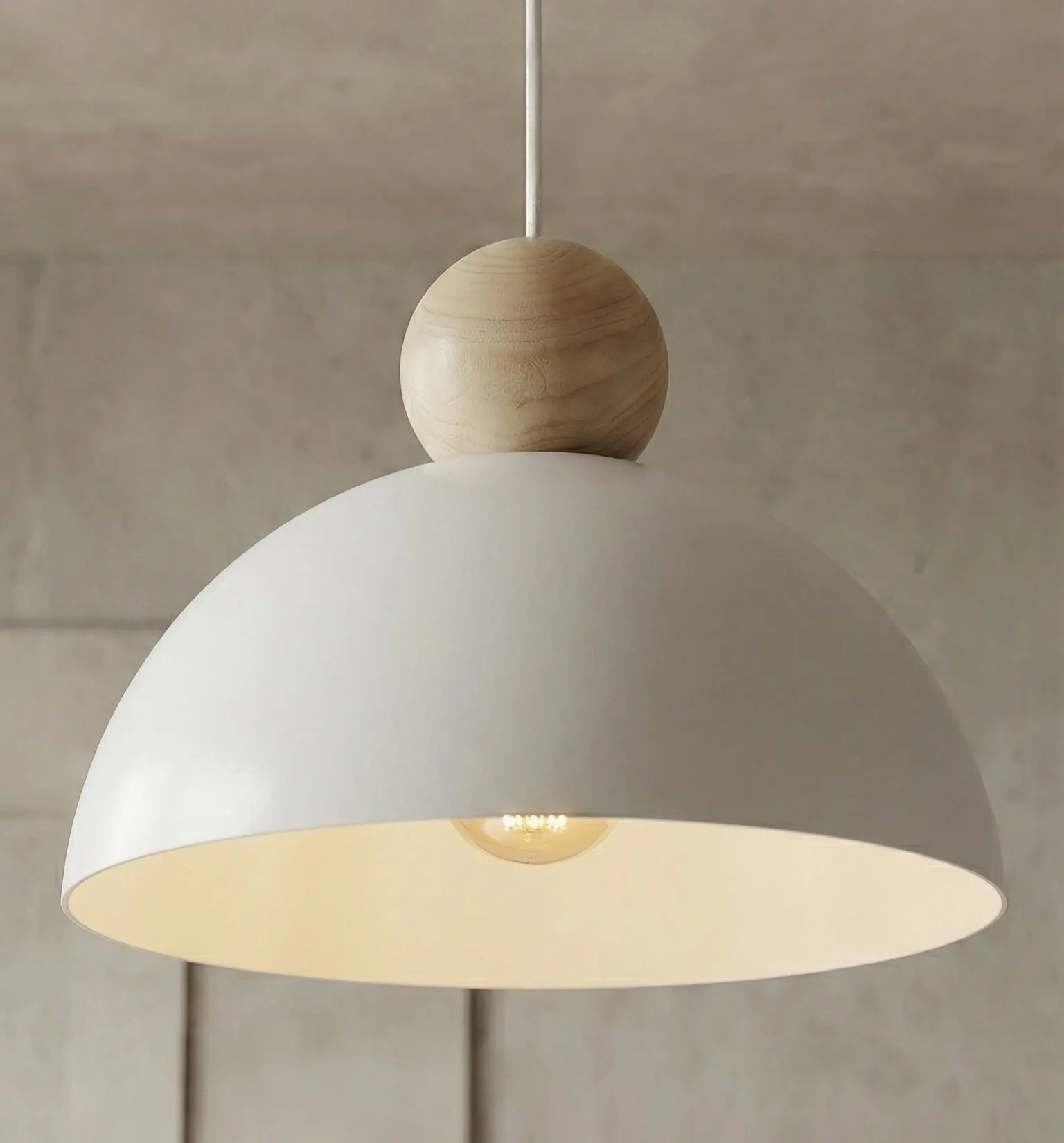 Lampa wisząca KAKI 1M biały naturalny - 1677/1M