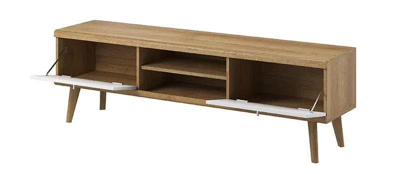 Szafka RTV PRIMO 2 klapy - biały dąb lineo - PRIMO_RTV160_DRB