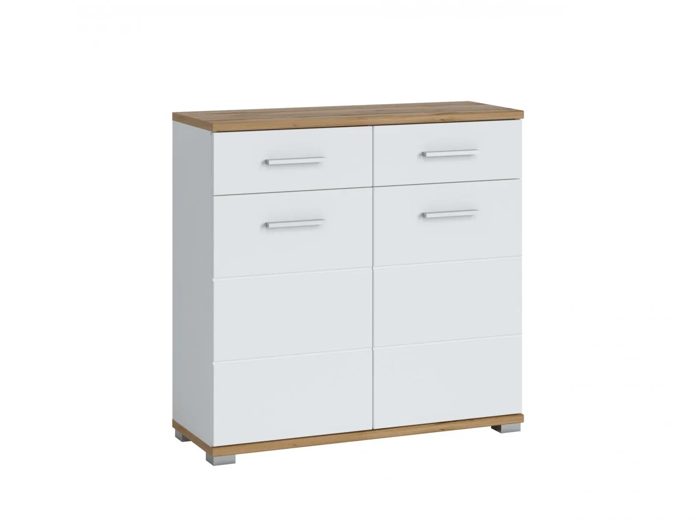 Szafka na buty 2-drzwiowa z 2 szufladami HOLA HOLG07 Biały, Dąb Wotan, Biały Połysk Szafka na buty 2-drzwiowa z 2 szufladami HOLA HOLG07 Biały, Dąb Wotan, Biały Połysk
