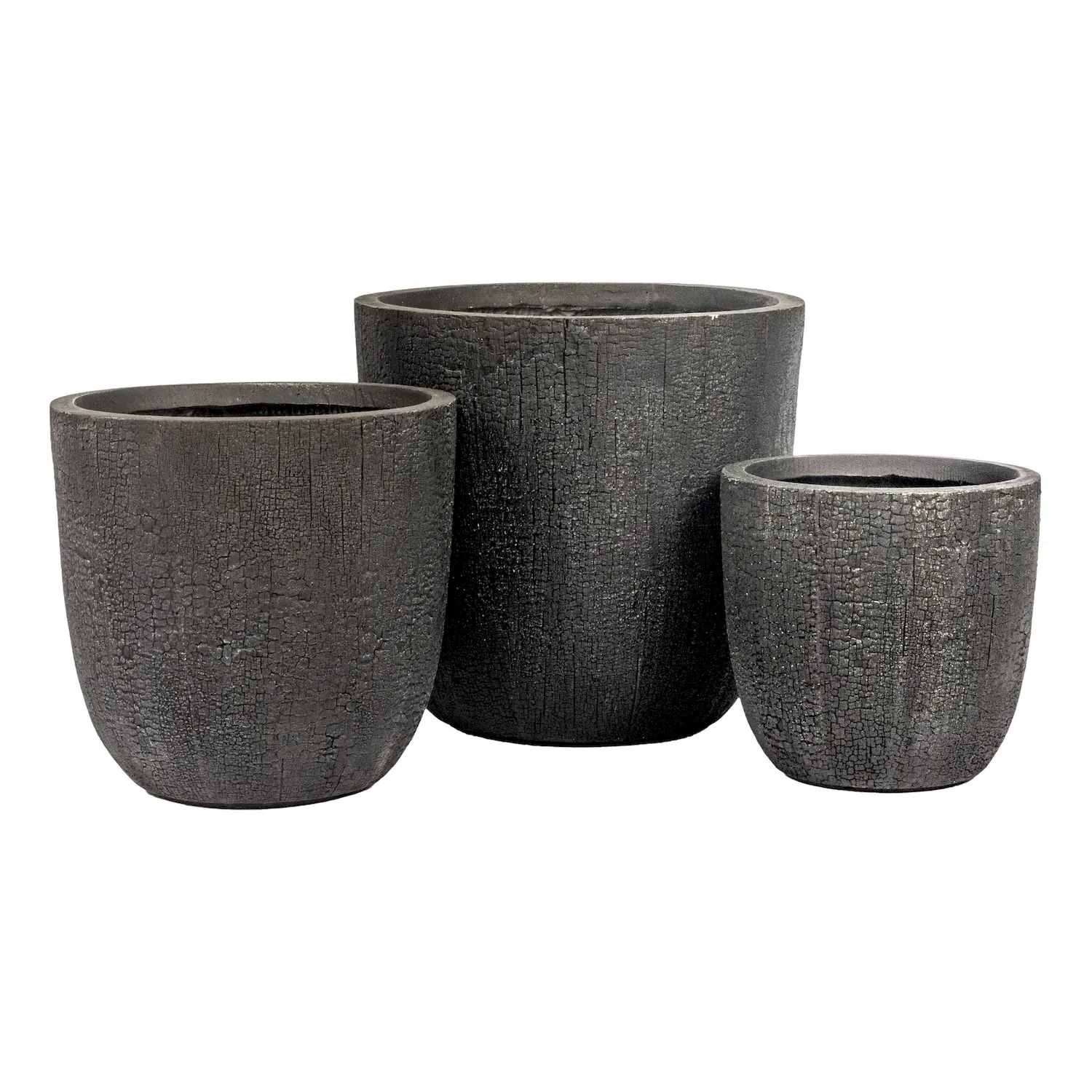 Donica ceramiczna PRETO zestaw 3 sztuk czarne Esti&Esta