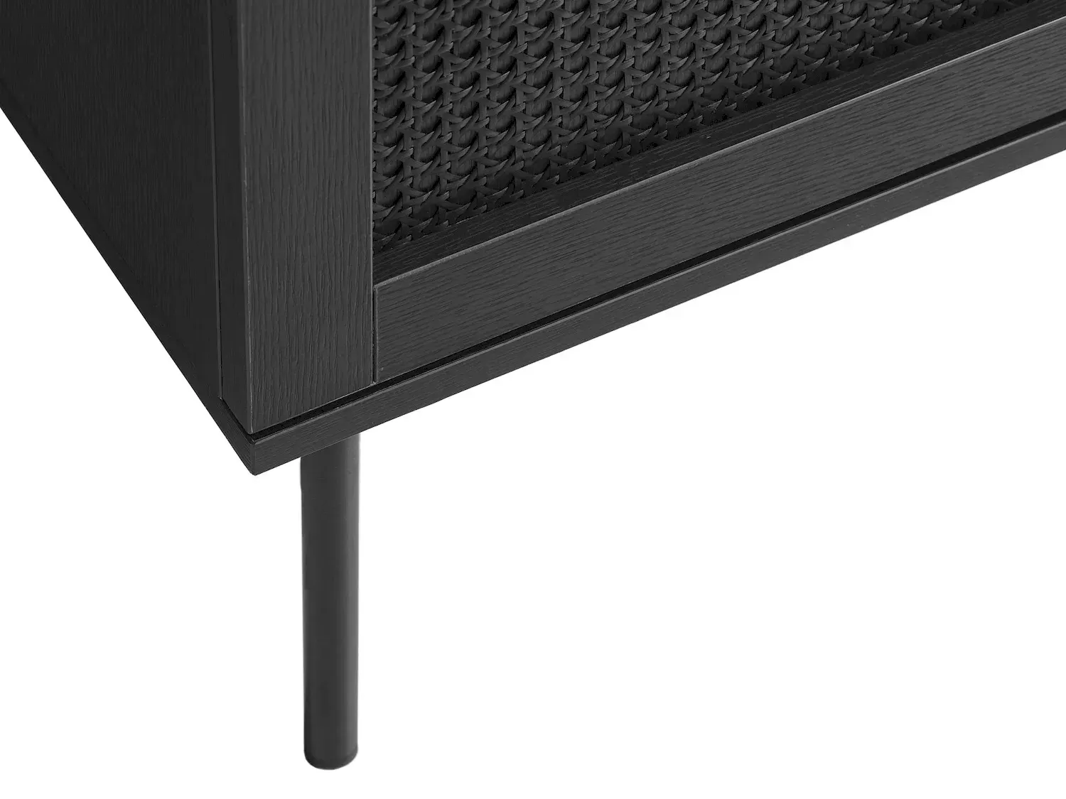 Komoda 3-drzwiowa PENSACOLA 140x80 rattan/czarna - UN_43211013