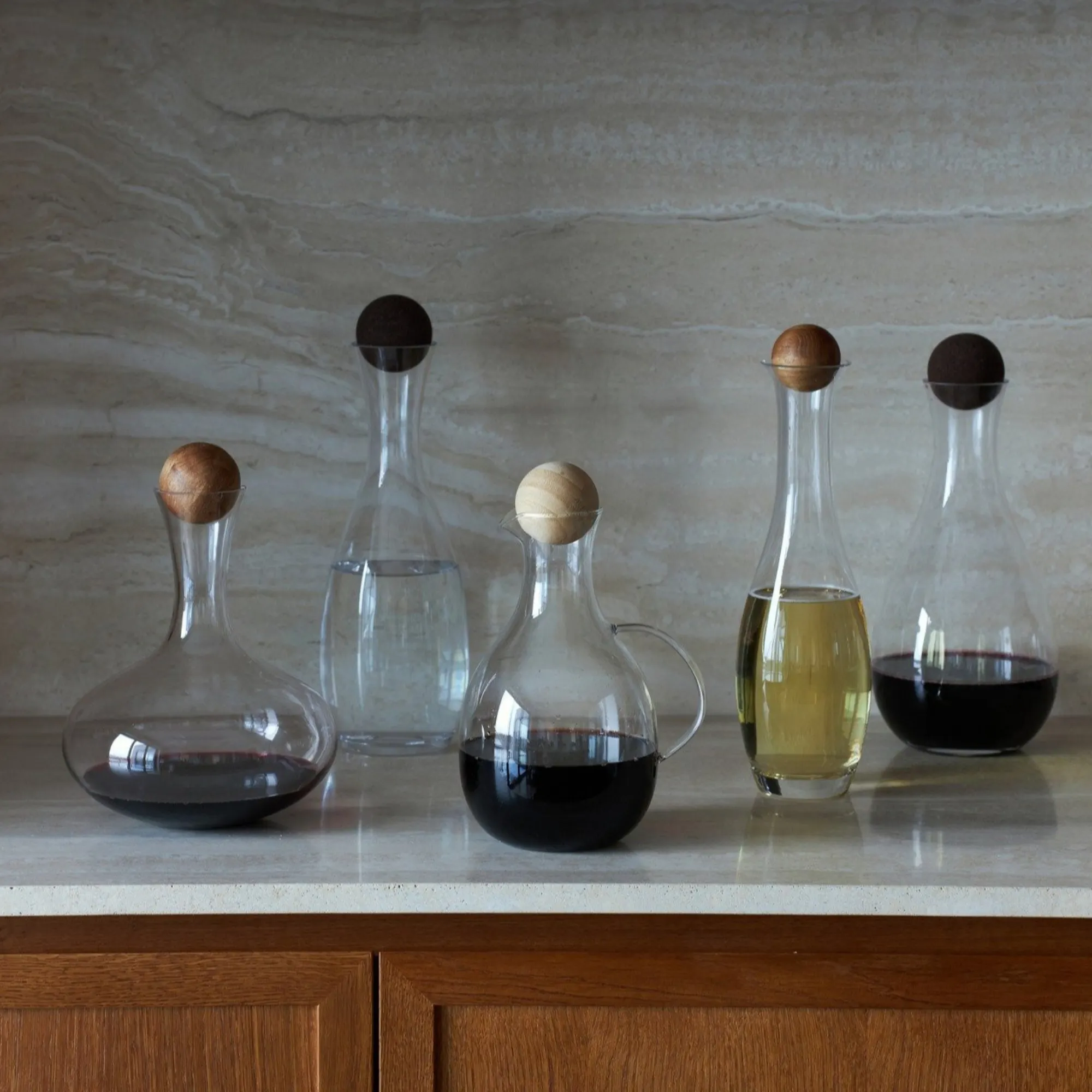 karafki, wazy, naczynia, kolorowa, kolekcja