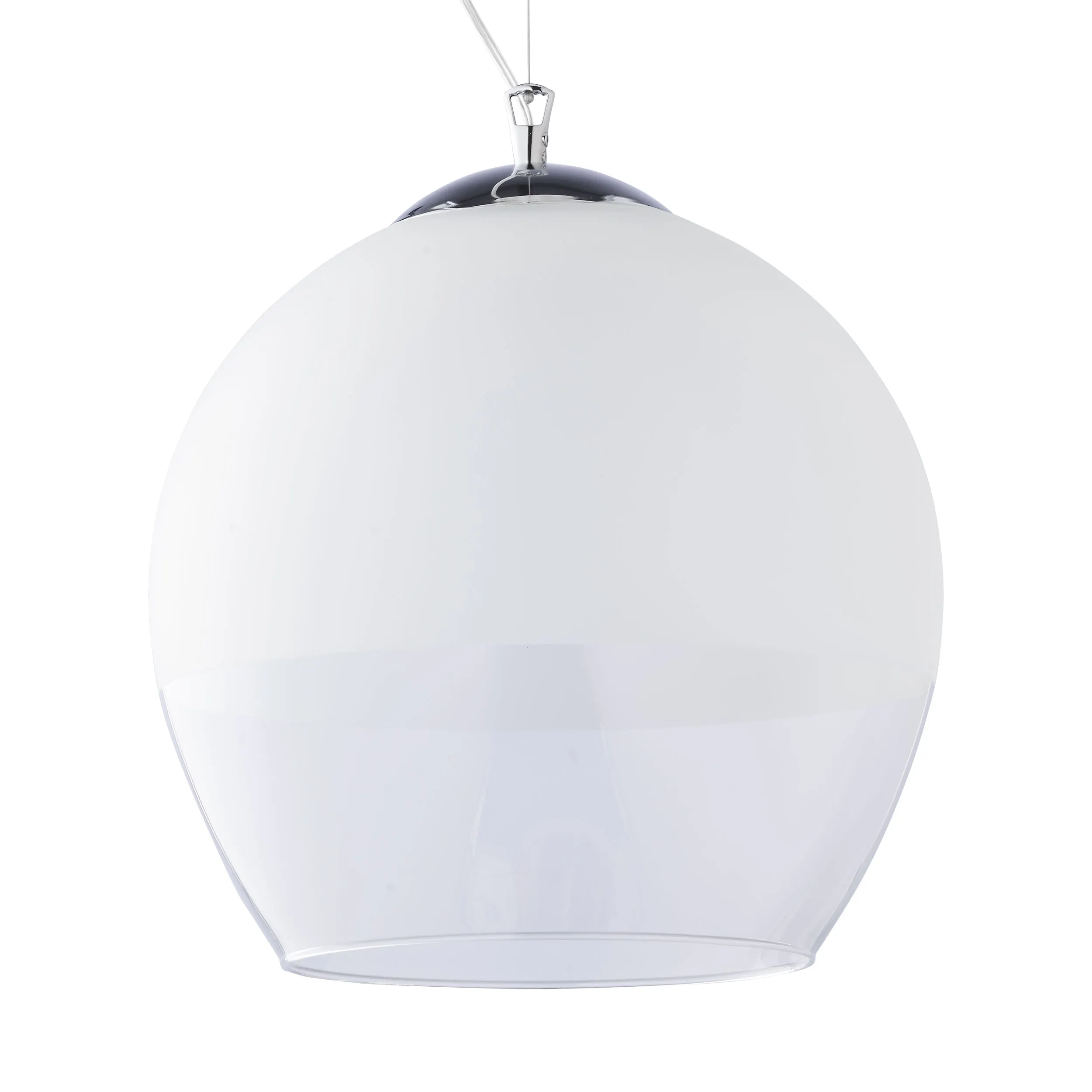 Lampa wisząca BOULETTE chromowana z białym mlecznym kloszem 140x38cm - TK_3343