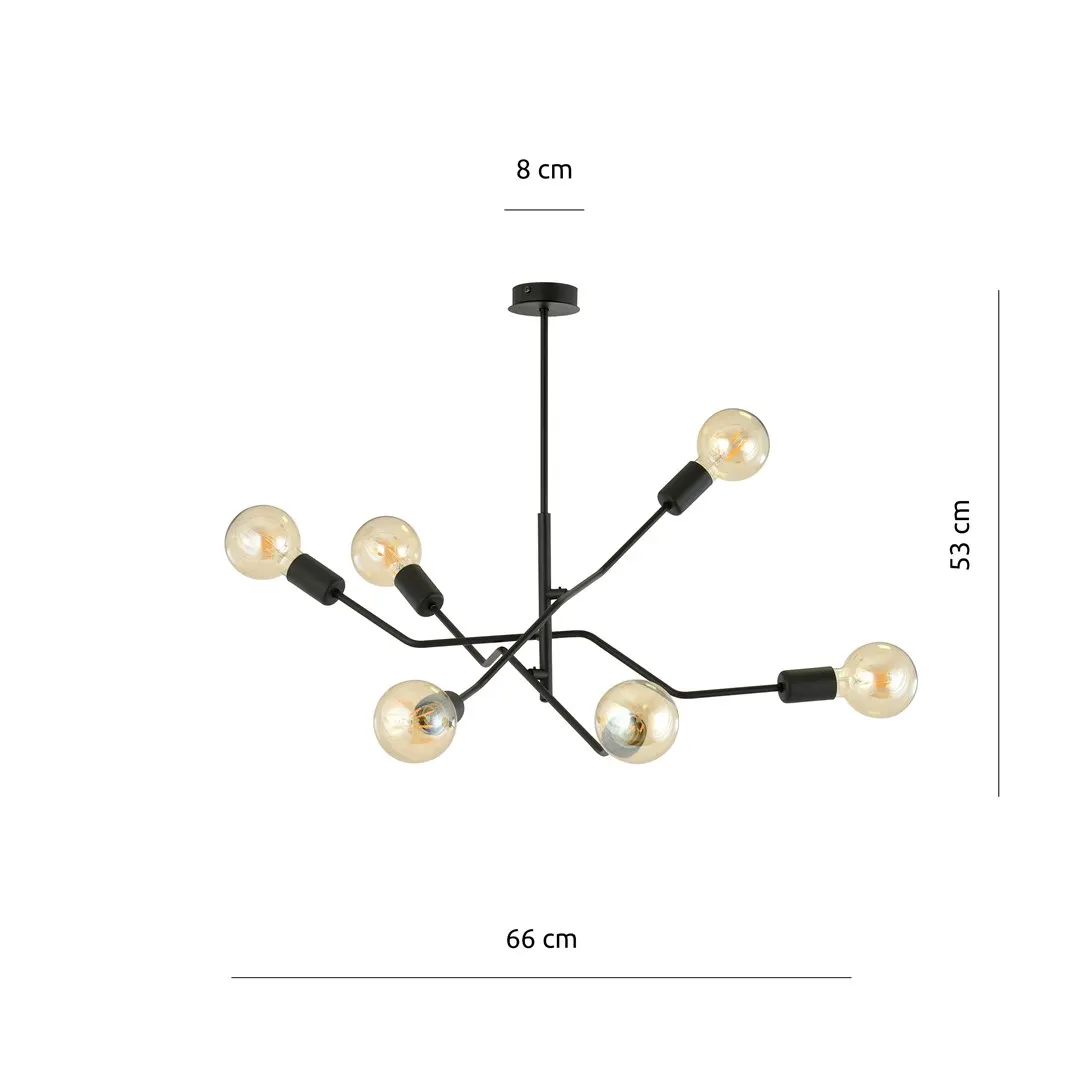 Lampa sufitowa FRIX Czarny 1126/6 - 1126/6