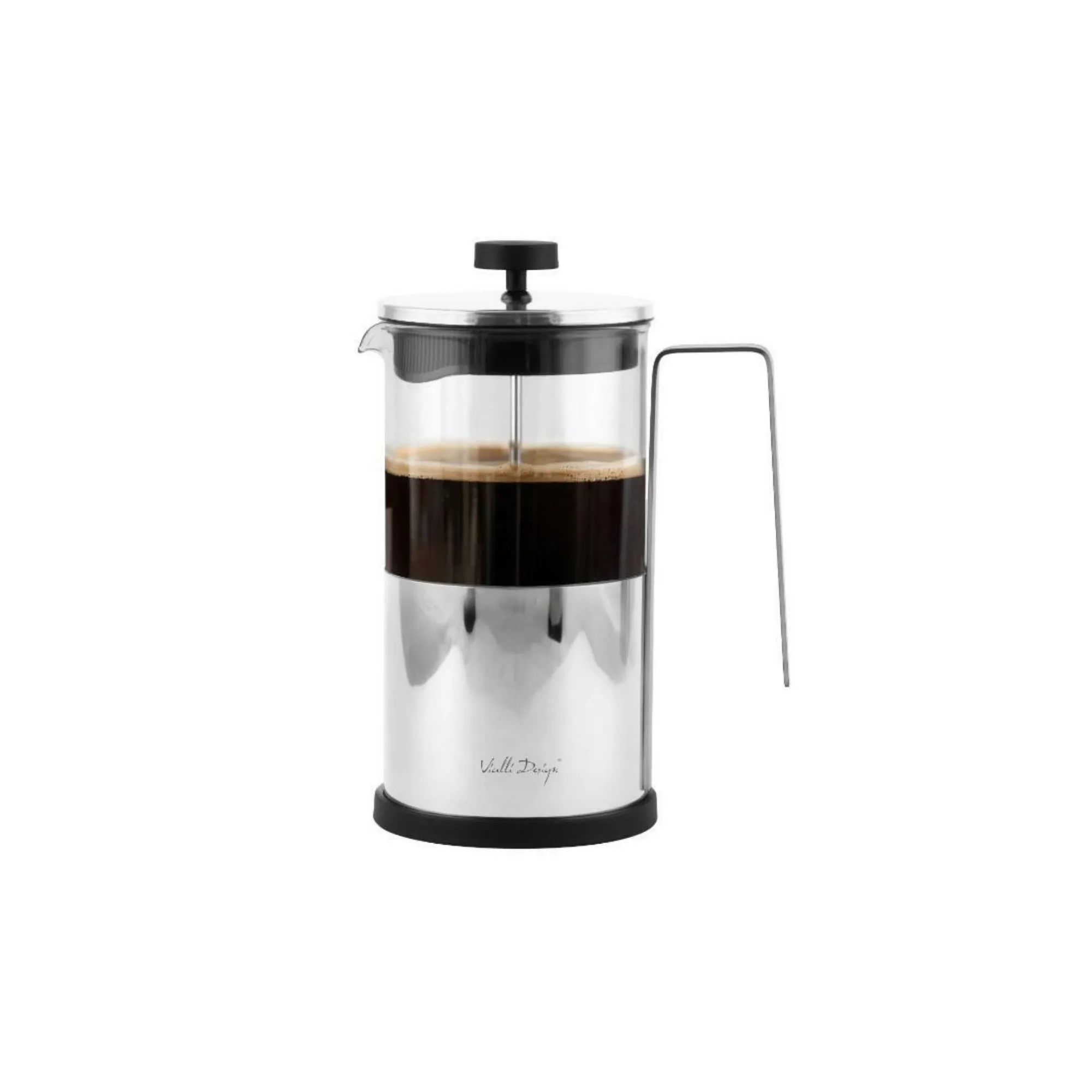 French press, machine à café, carafe en verre, corps en métal, acier inoxydable