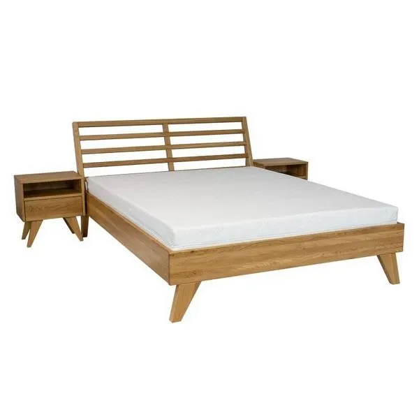 Łóżko dębowe LK301 Naturalny 140x200 DREWMAX - 52561