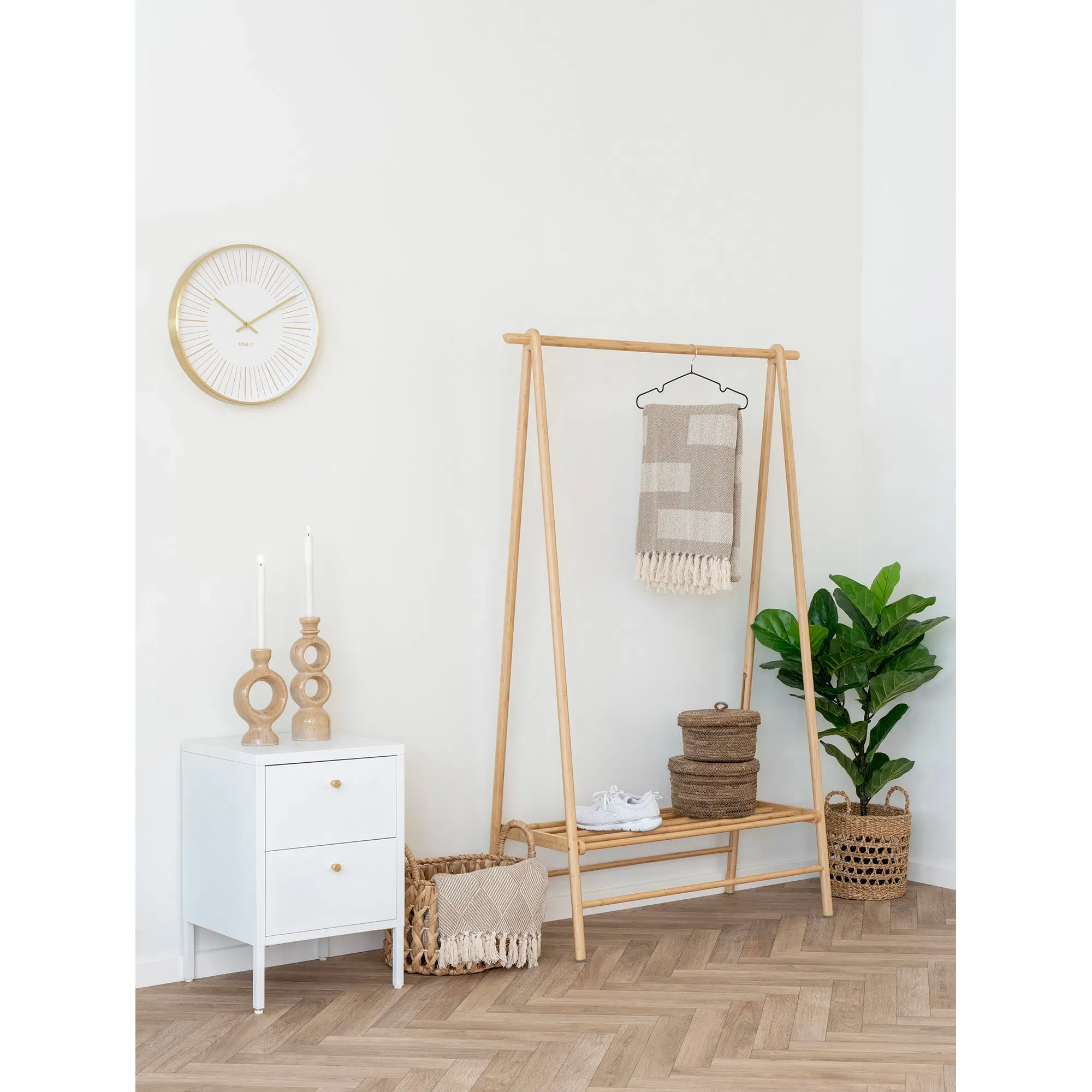 Wieszak z bambusa MANAUS 104 cm naturalny — zdjęcie 8