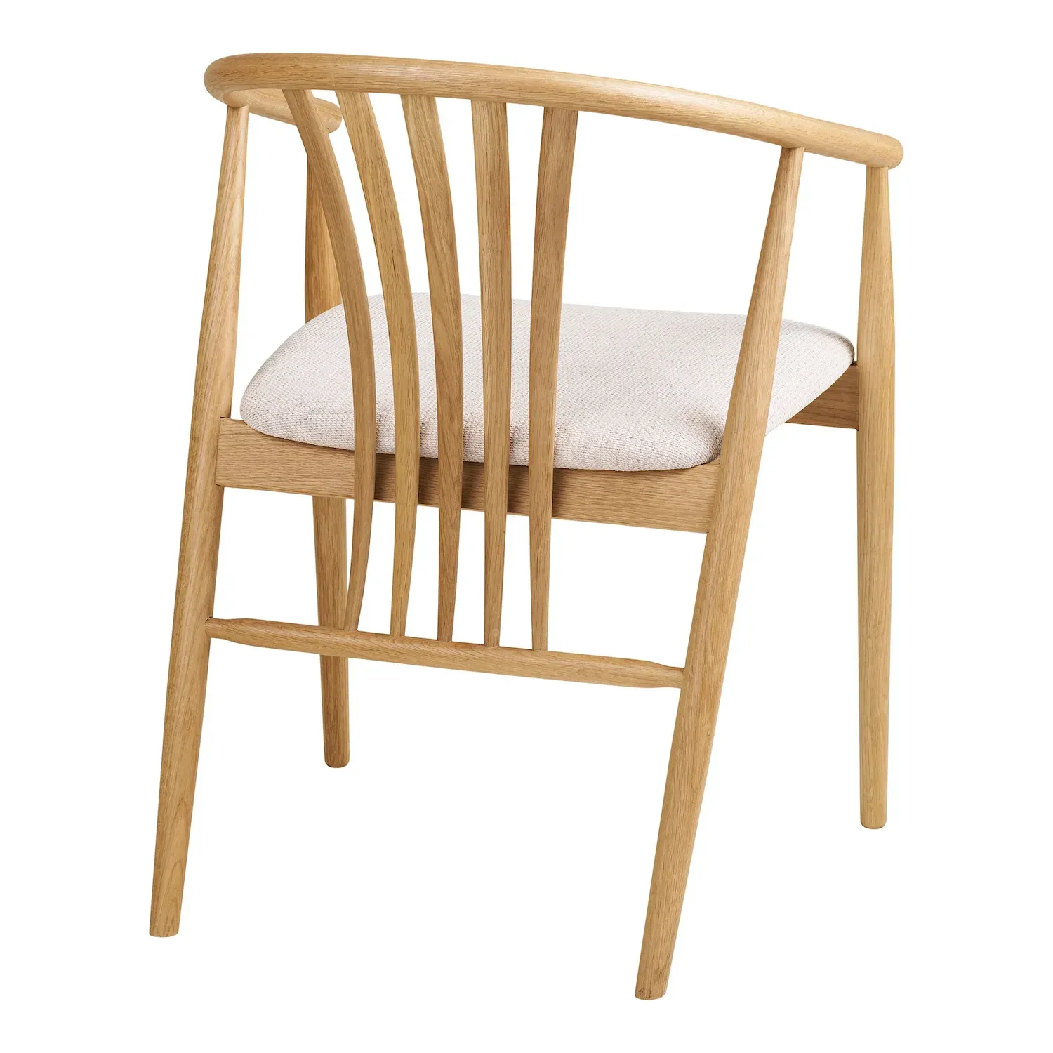 Krzesło drewniane AGUSTIN siedzisko z tkaniny beżowe kolor nóg naturalny - 1001460