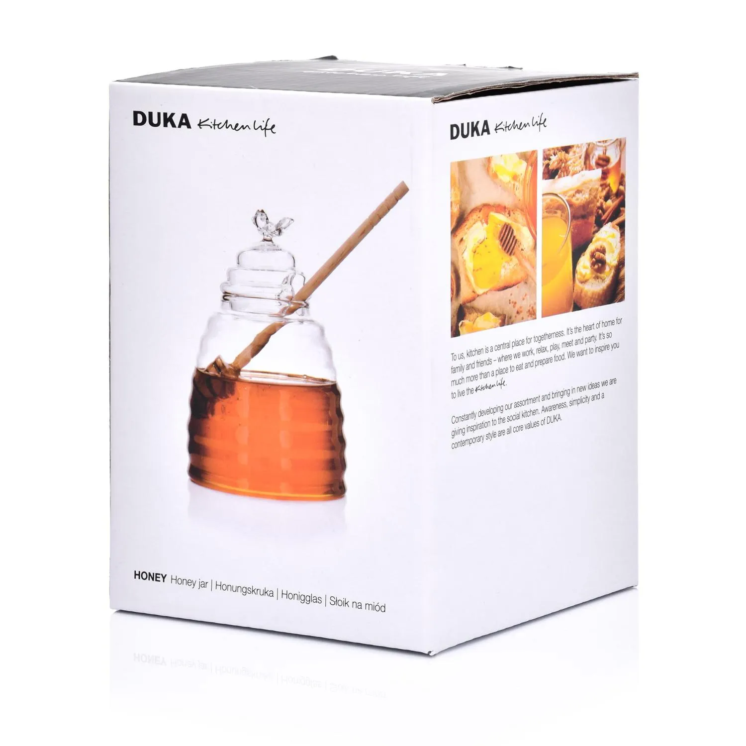 kitchen, słoik z miodem, szklany słoik, linik do miodu, duka kitchenlife