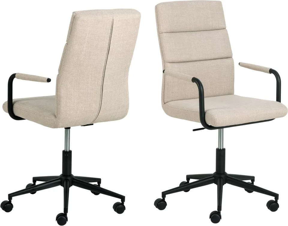 fotel biurowy, krzesło biurowe, regulacja wysokości, kółka, tkanina beige