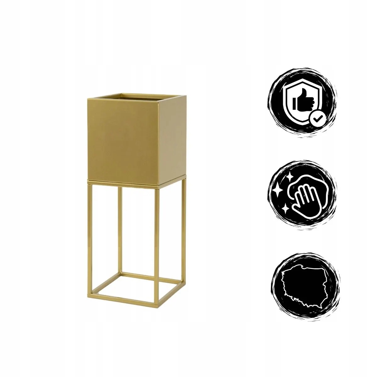 DONICZKA-osłonka na donice metalowa LORIENT S złota - LD_TZ000067