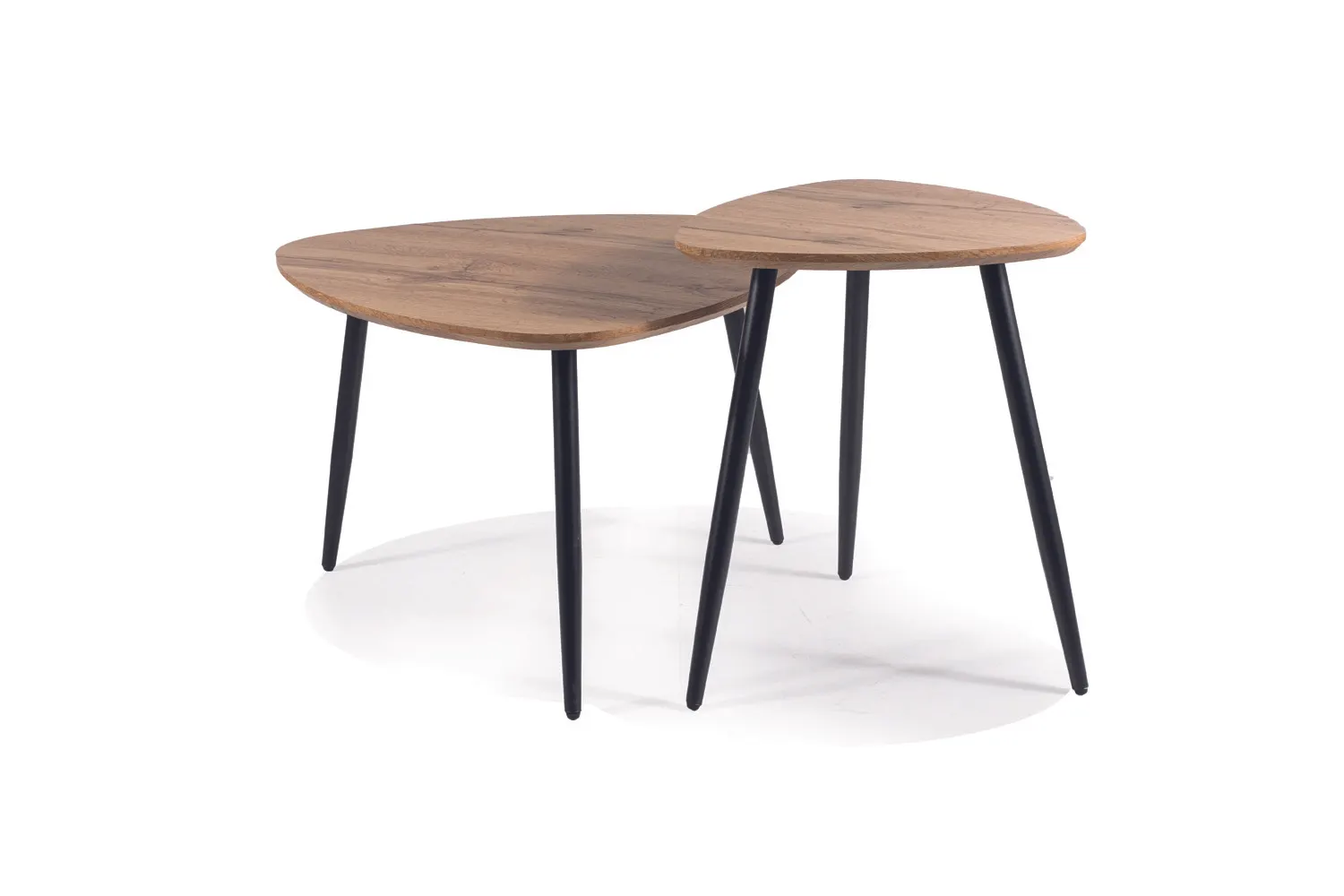 Zestaw 2 stolików kawowych loft TWIN DĄB ARTISAN/CZARNY Signal