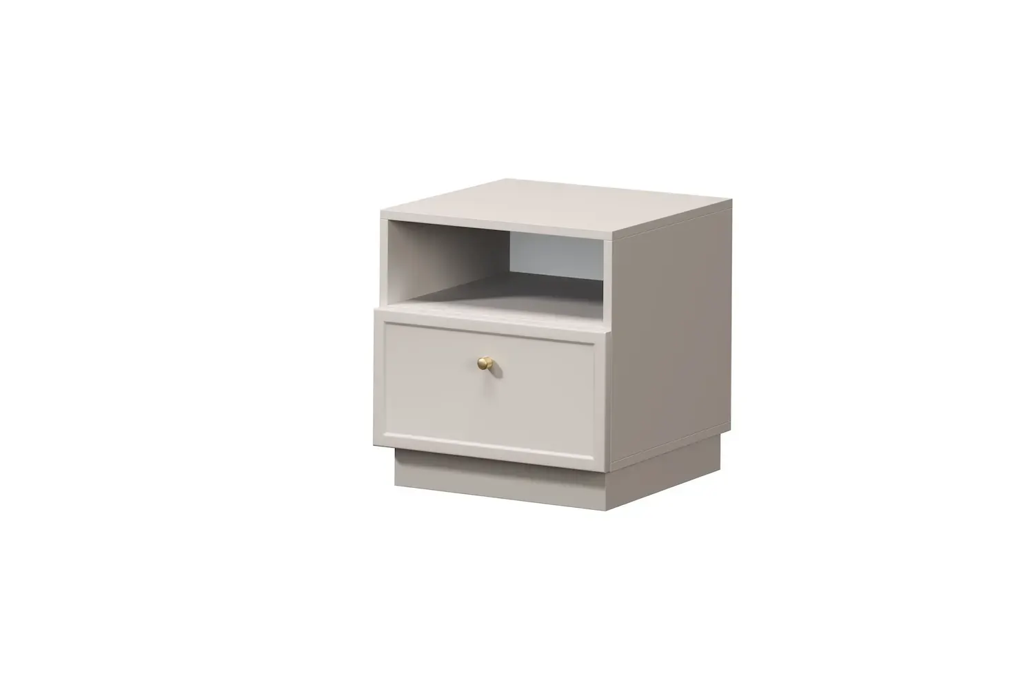 Szafka nocna z szufladą i półką LORINI 45 1SZ - cashmere gałka złota cokół