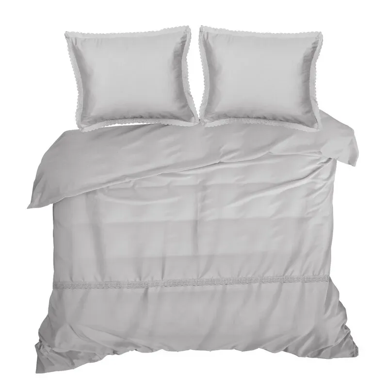 KOMPLET POŚCIELI RETRO 6 160 X 200 CM JASNOSZARY - EU_452775