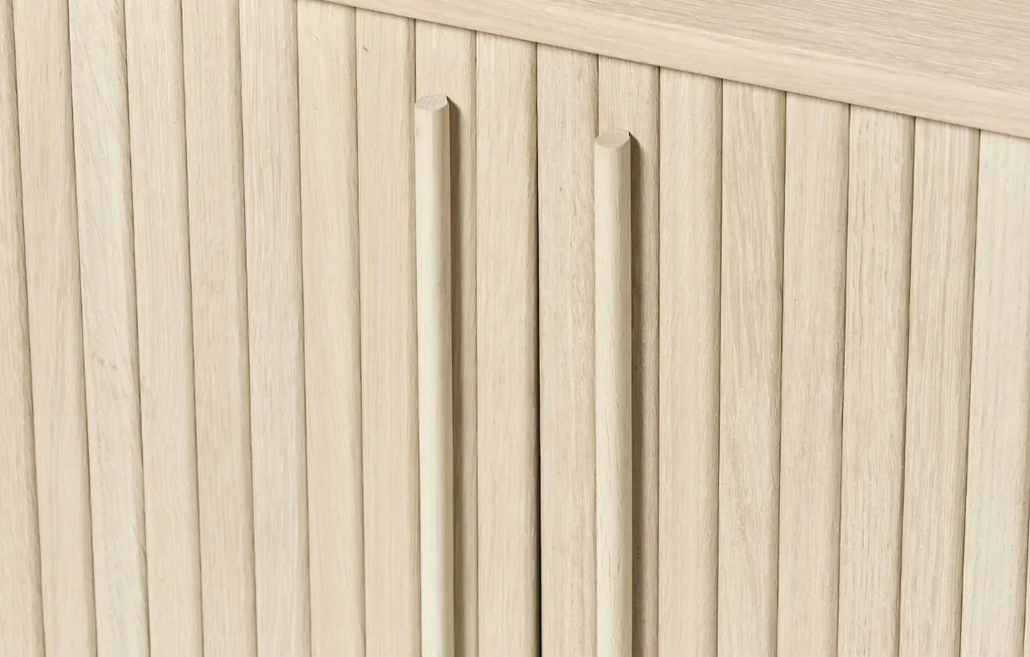 Komoda META 2-drzwiowa 140 cm z lamelami dąb biały - UN_48992560