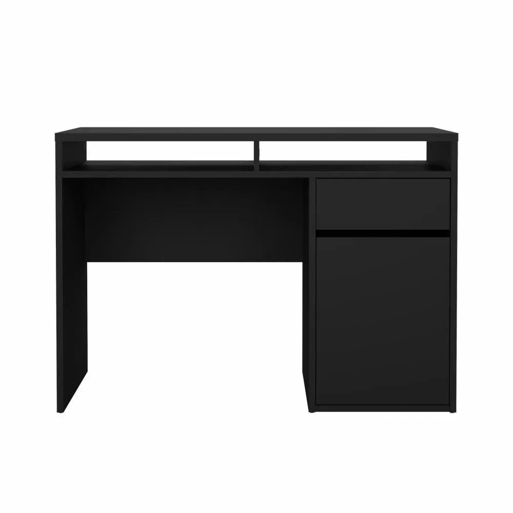 Biurko z szafką i szufladą FUNCTION PLUS 110cm czarny mat - TV_70488GMGM