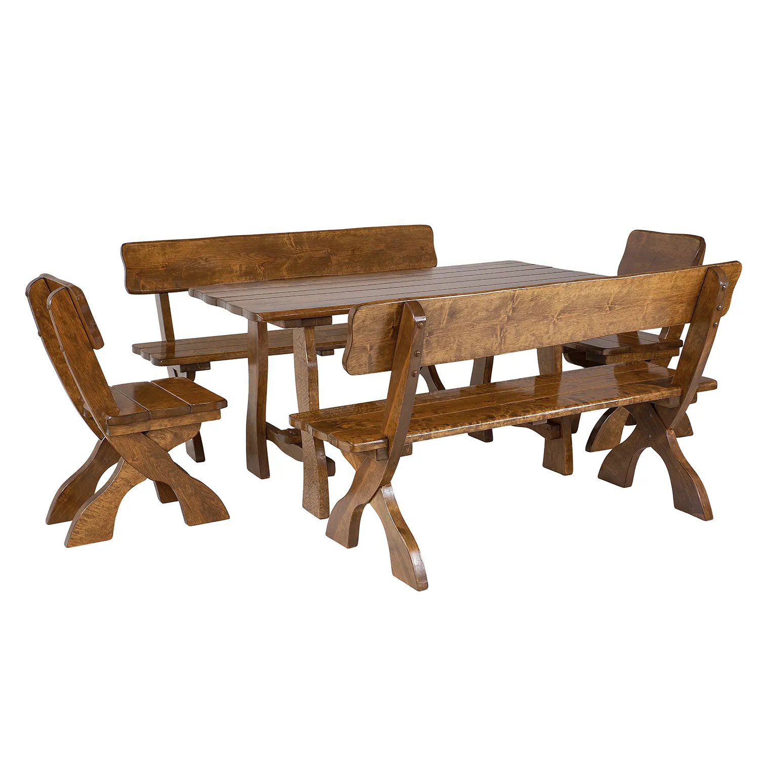 Ława ogrodowa drewniana DYLAN 80 cm olcha kolor dąb lakierowane - DR_MO102_LAWA_S80