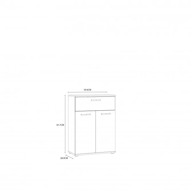 Komoda NIKO 2-drzwiowa z szufladą - dąb sonoma - NIKK33-D30F