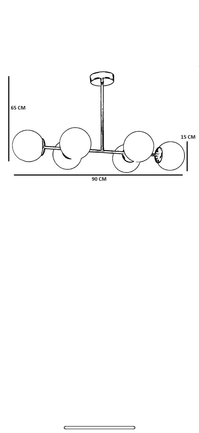 Żyrandol kulisty YENI FAVORI 6-punktowy złoty biały - ASI_846STL5155