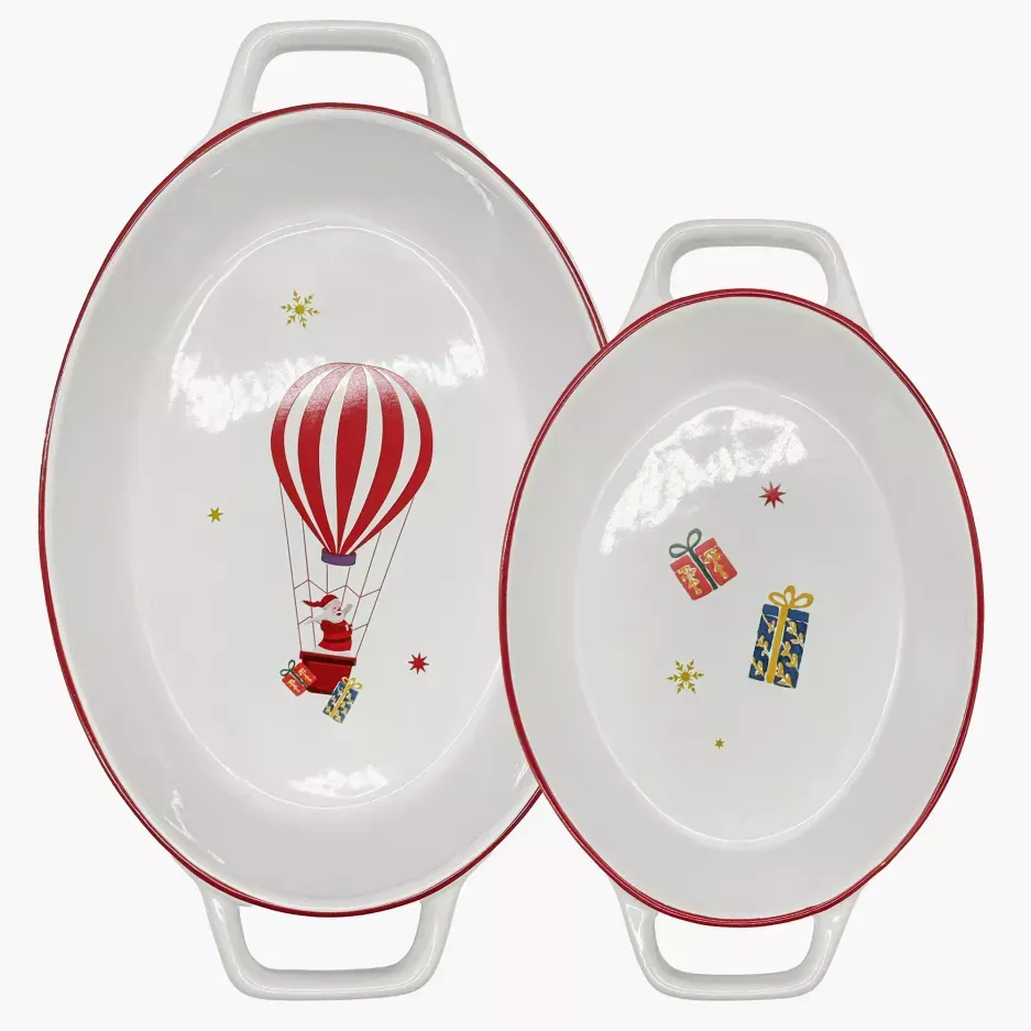 Zestaw 2 owalnych form do pieczenia DUKA LYCKLIG świąteczne kamionka — zdjęcie 9