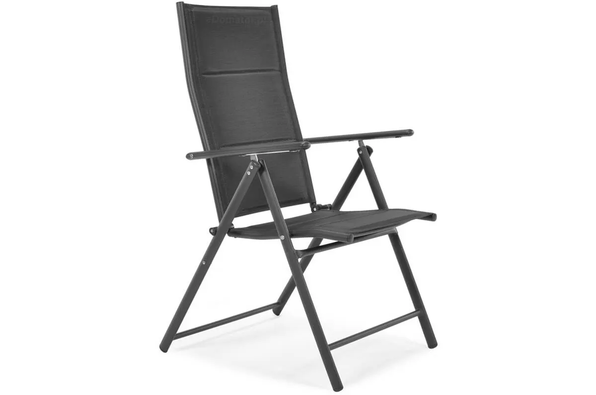 Czarny zestaw ogrodowy 6-osobowy - stół PORTO 150 i 6 krzeseł składanych MODENA - FE5906948129733