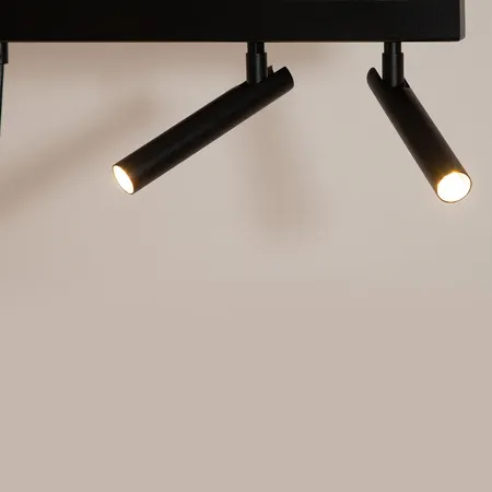 Lampa wisząca stalowa STAMP 3 + 2 x plafon czarny złoty szczotkowany - SI_41254