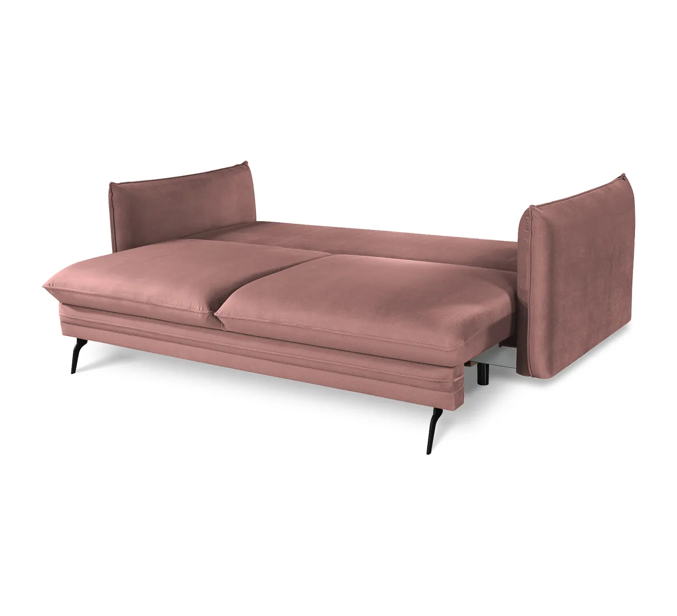 Sofa rozkładana AKITA różowa welurowa Monolith 63 - AKITA-3FBA-MONOLITH63PINK