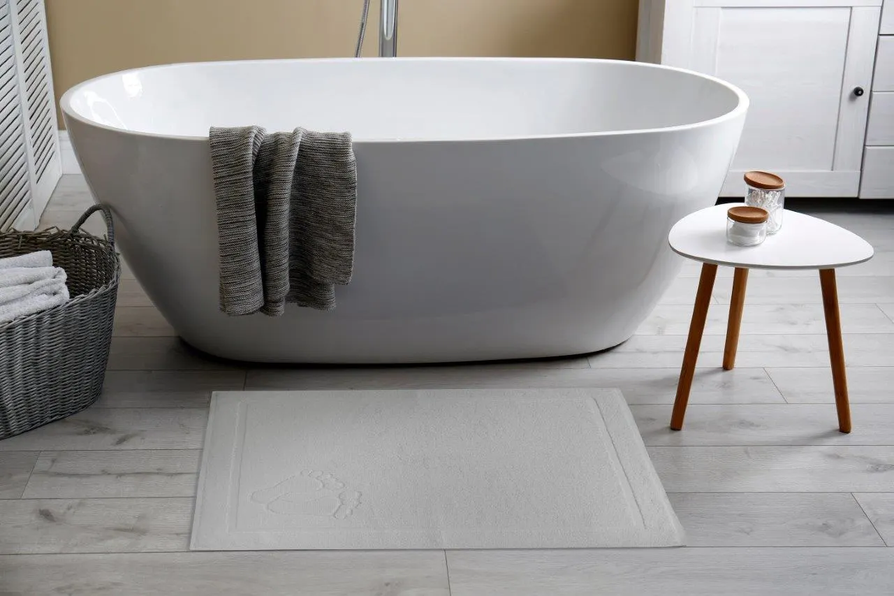 Dywanik łazienkowy STOPKI 50X70 frotte bawełna gramatura 650 biały - FARO_28504