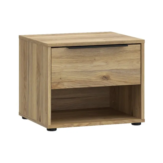 image nightstand, drawer, wooden, storage, open shelf