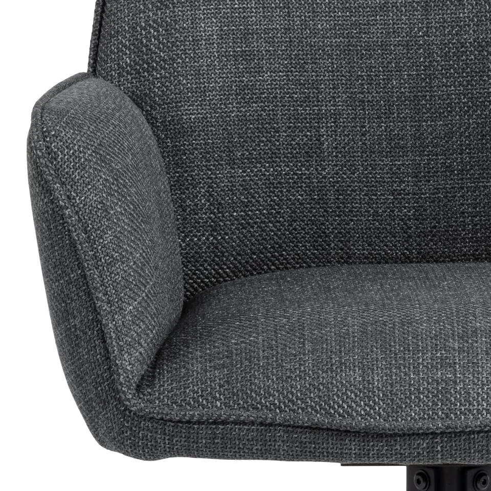 Krzesło obrotowe z podłokietnikami DOMINO Ciemnoszary, Czarny ( zestaw 2 sztuk ) - 0000103738