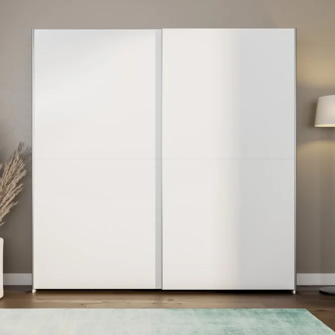 Szafa 2-drzwiowa HOME NOOK 2 drążki i półkI drzwi przesuwne 200cm biała - HMNS32231-120