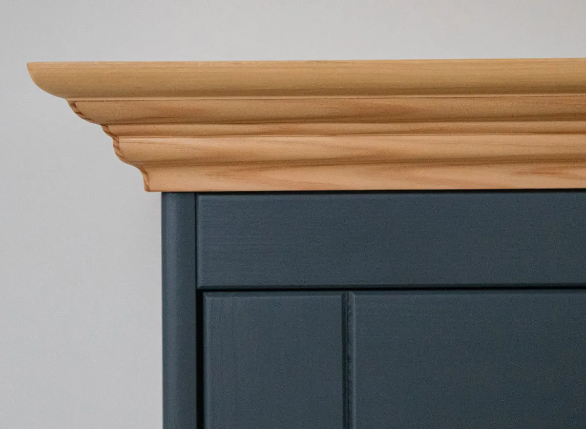 Witryna niska BELLUNO ELEGANTE 1-drzwiowa z 3 szufladami grafit - naturalna sosna - PL017G/P