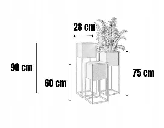 DONICZKA-osłonka na donice metalowa MONACO L czarna - LD_TZ000034