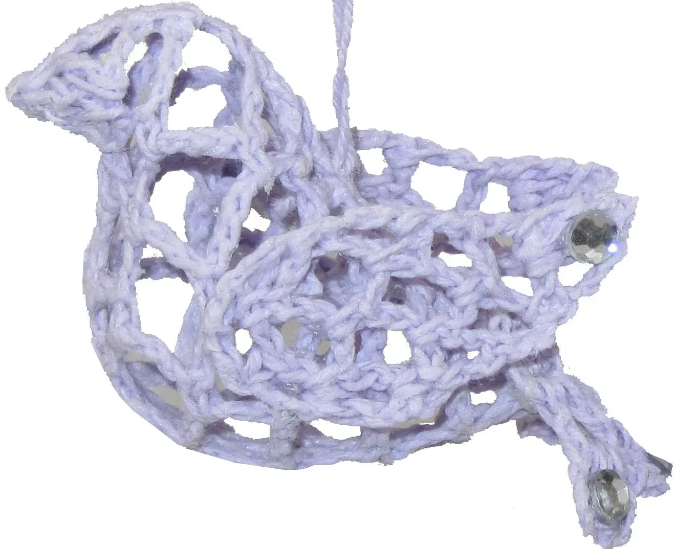 Dekoracja świąteczna PTASZEK szydełkowy FIOLETOWY ewax_2786