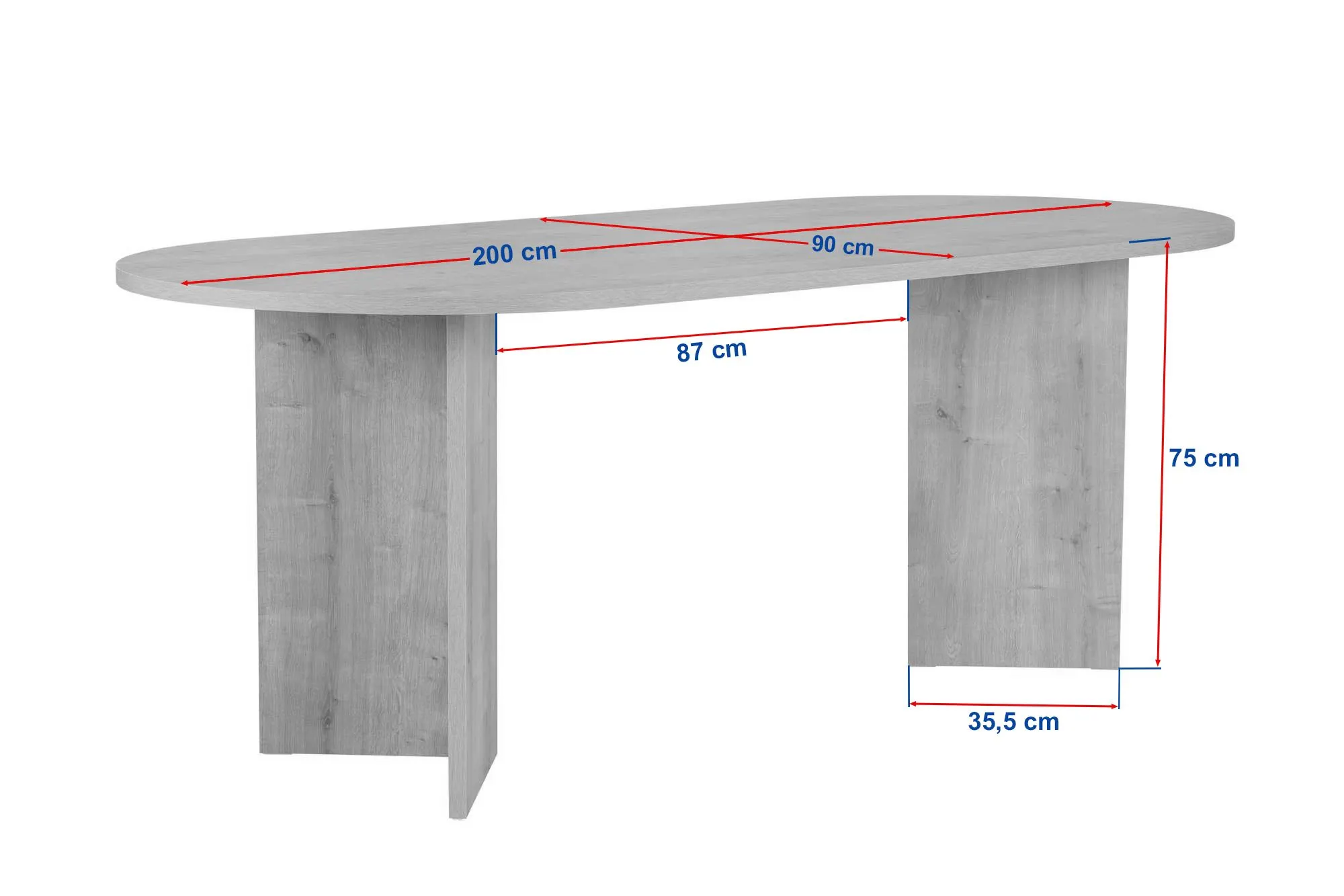 Stół owalny SABELLA 90x200 orzechowy - ASI_746NRD1113